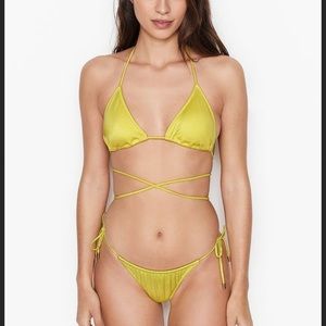 Victoria’s Secret strappy yellow lime bikini set- NEVER WORN